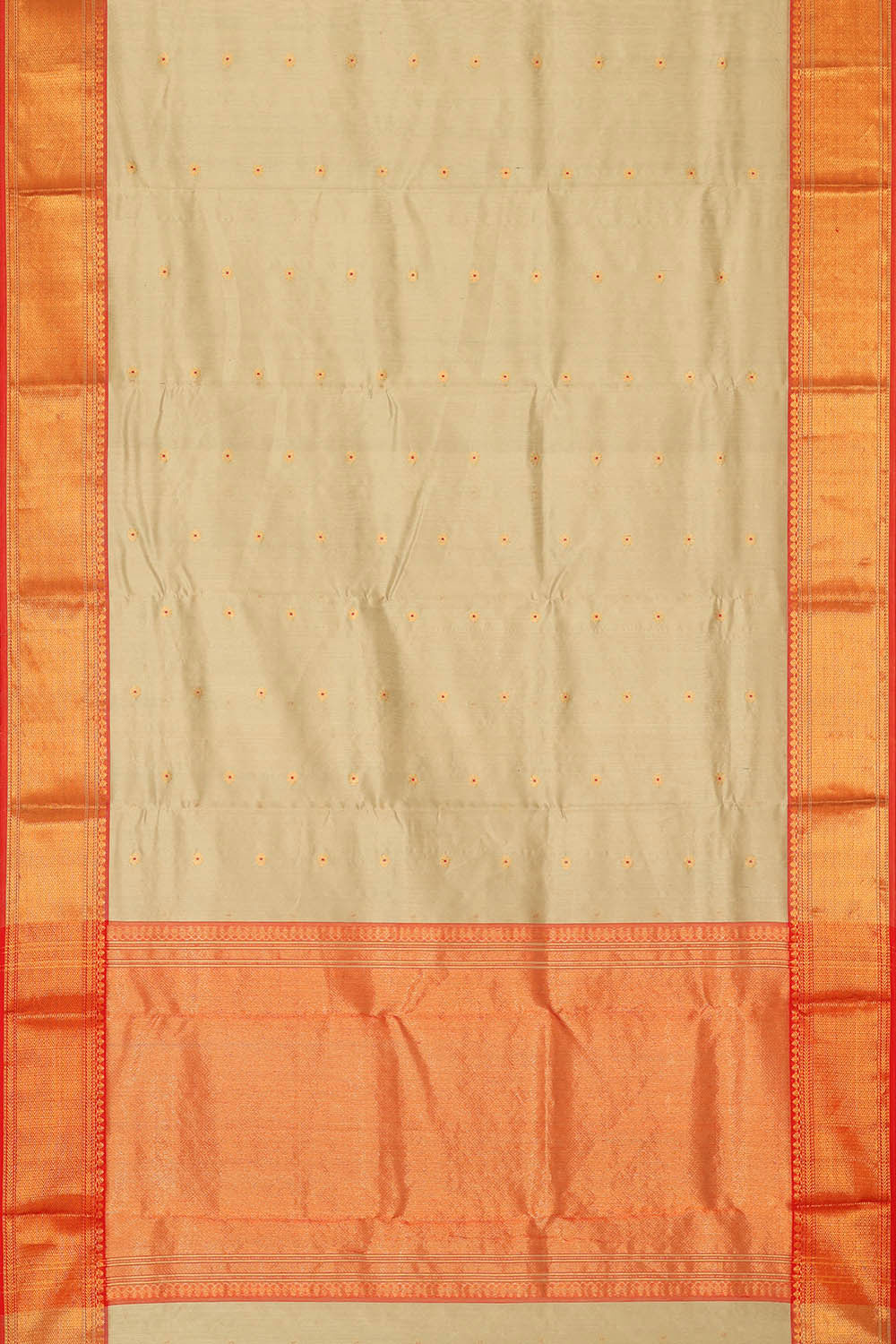 Image of Chanderi Silk Cream Saree